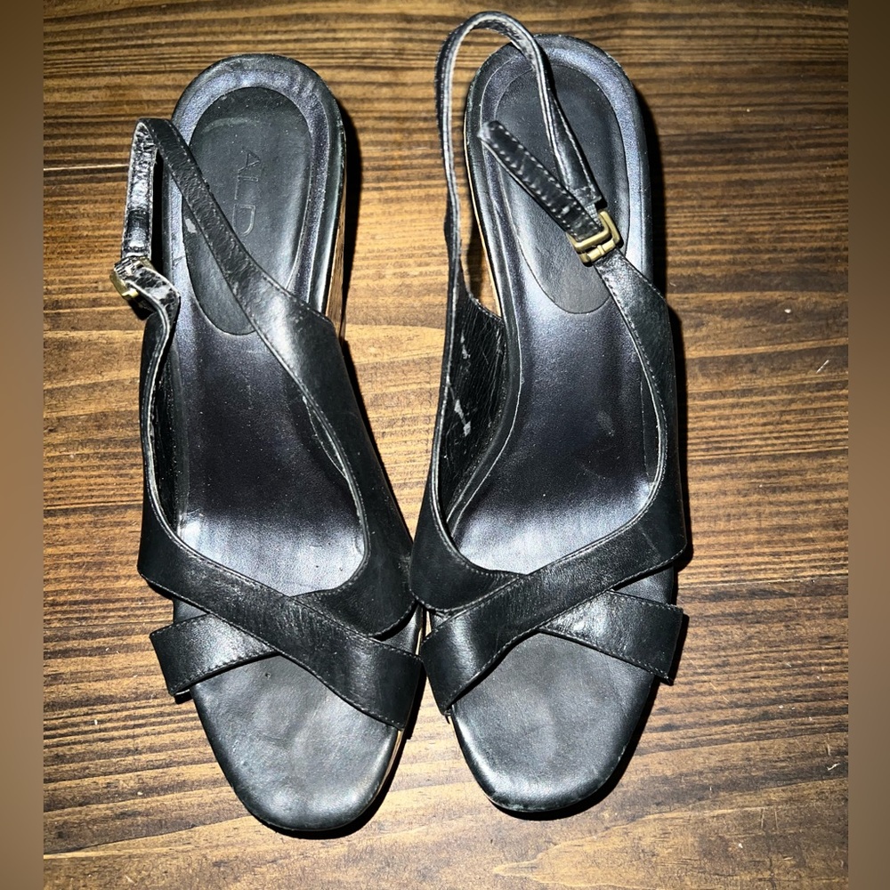 Aldo Slingback Cork Wedges